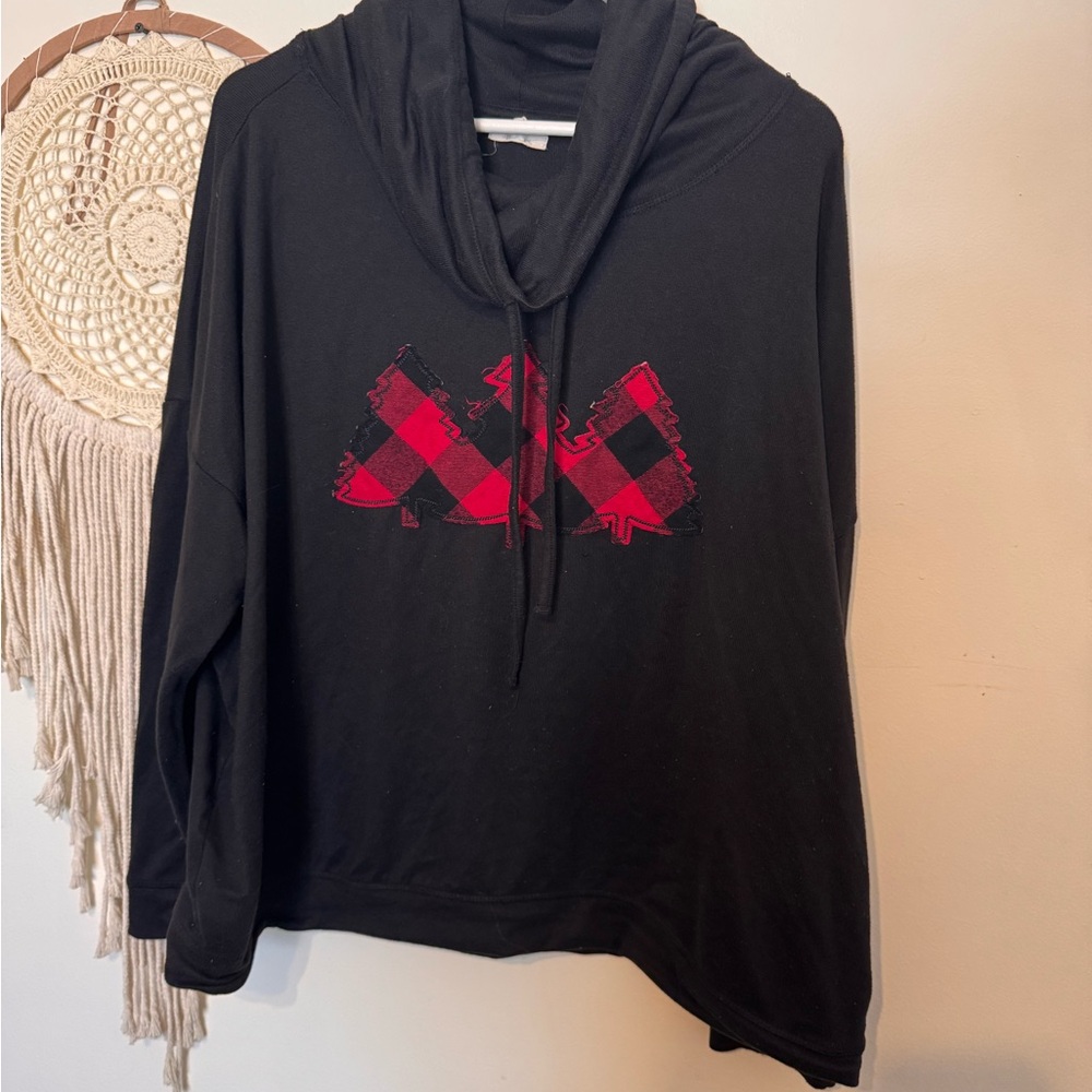 Maurices Charcoal Knit Sweater Christmas Trees Holiday